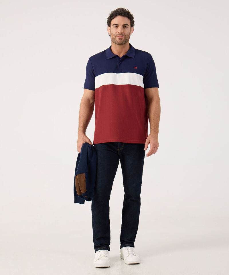 Polo En Bloques Con Bordado 