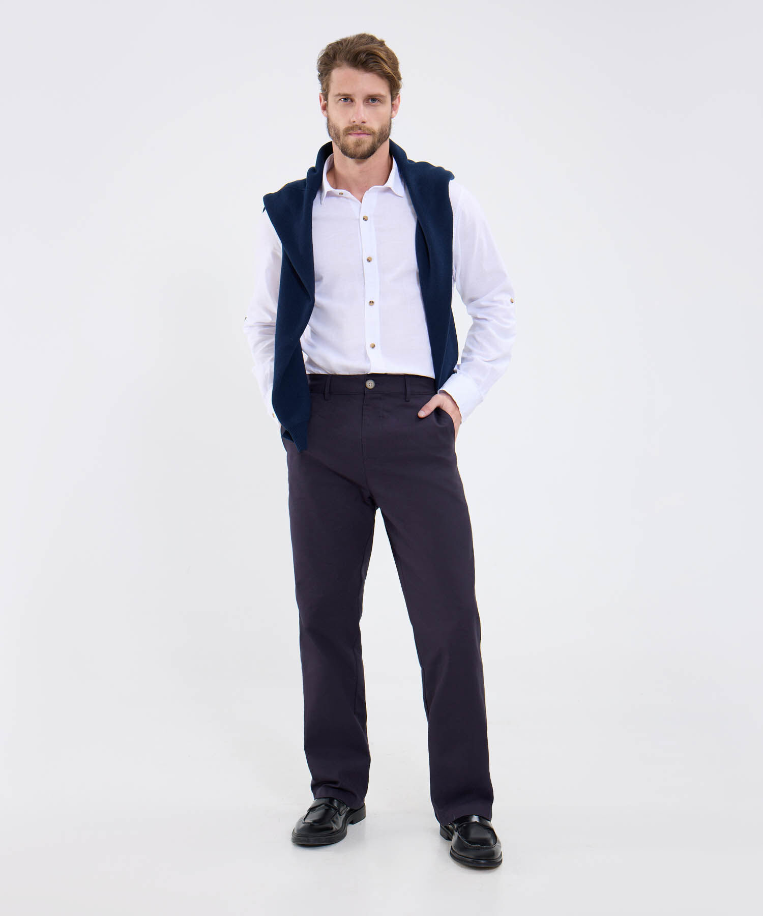 Camisa Manga Larga Con Charretera