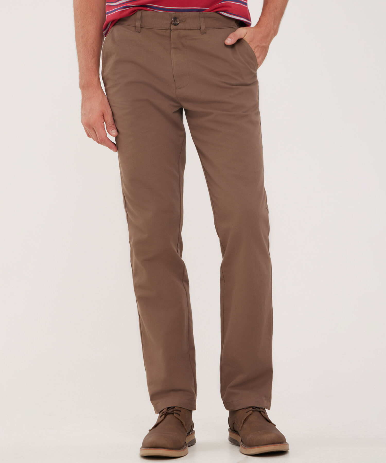 Pantalón Unicolor Clásico Con Silueta Regular Fi­T, Magia En El Caribe
