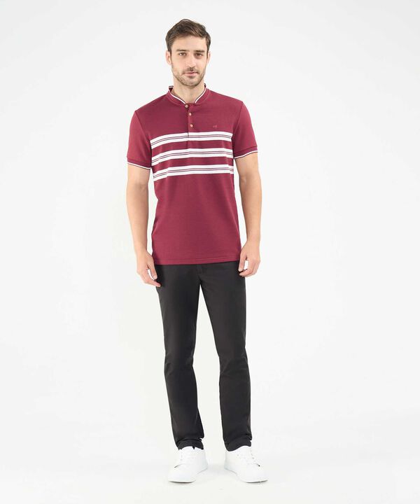Polo Cuello Mao con Rayas