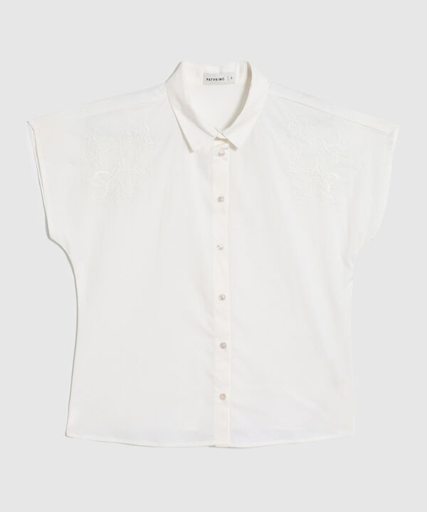 Camisa Unicolor Bordada En Hombros image number null