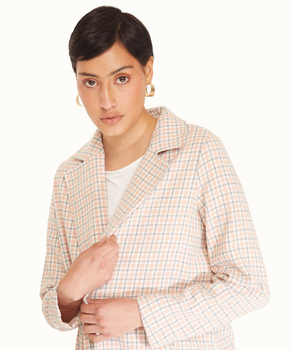 Chaqueta Tipo Abrigo Manga Larga Unicolor