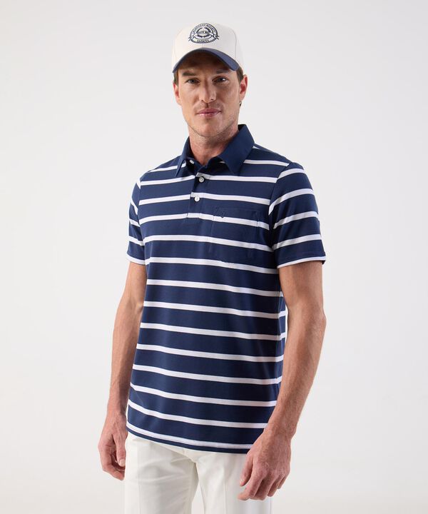 Polo a Rayas Clásico con Bolsillo Para Hombre image number null