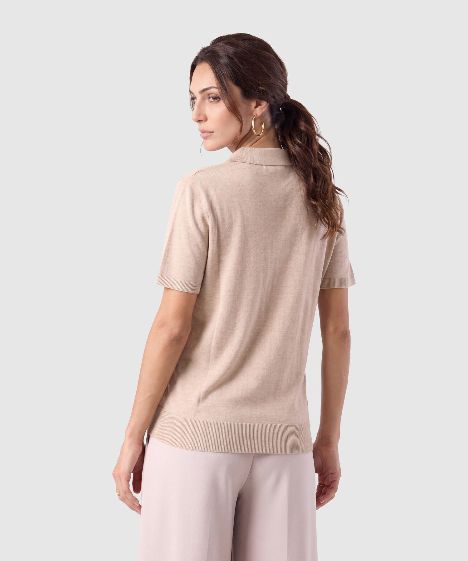 Camiseta Polo Tejido Punto Para Mujer