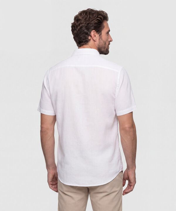 Camisa Hombre Manga Corta con Cuello Button Down