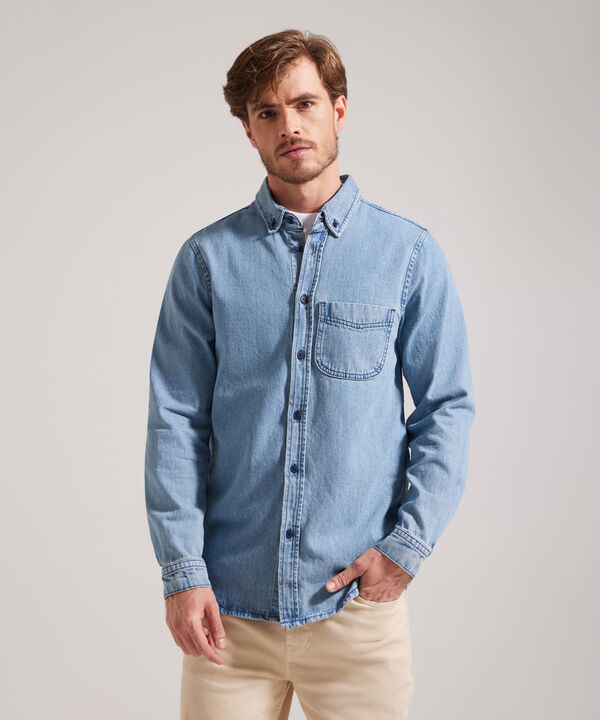 Camisa Manga Larga Regular Fit, Con Boton Down