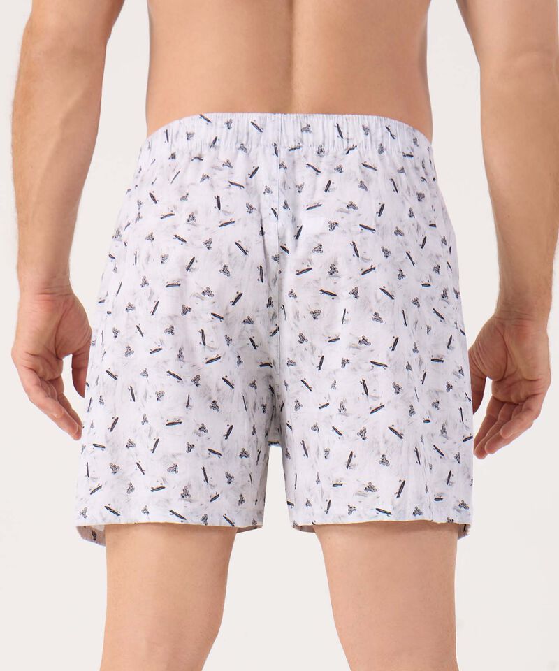 B&oacute;xer Estampado Holgado con Bragueta de Bot&oacute;n para Hombre