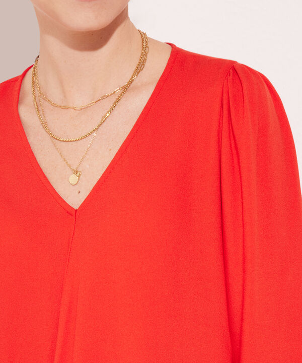 Blusa Manga 3/4 Con Vuelo