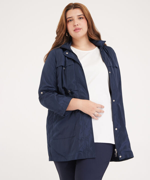 Chaqueta Parka Con Capota, Charreteras Y Cordon De Ajuste image number null