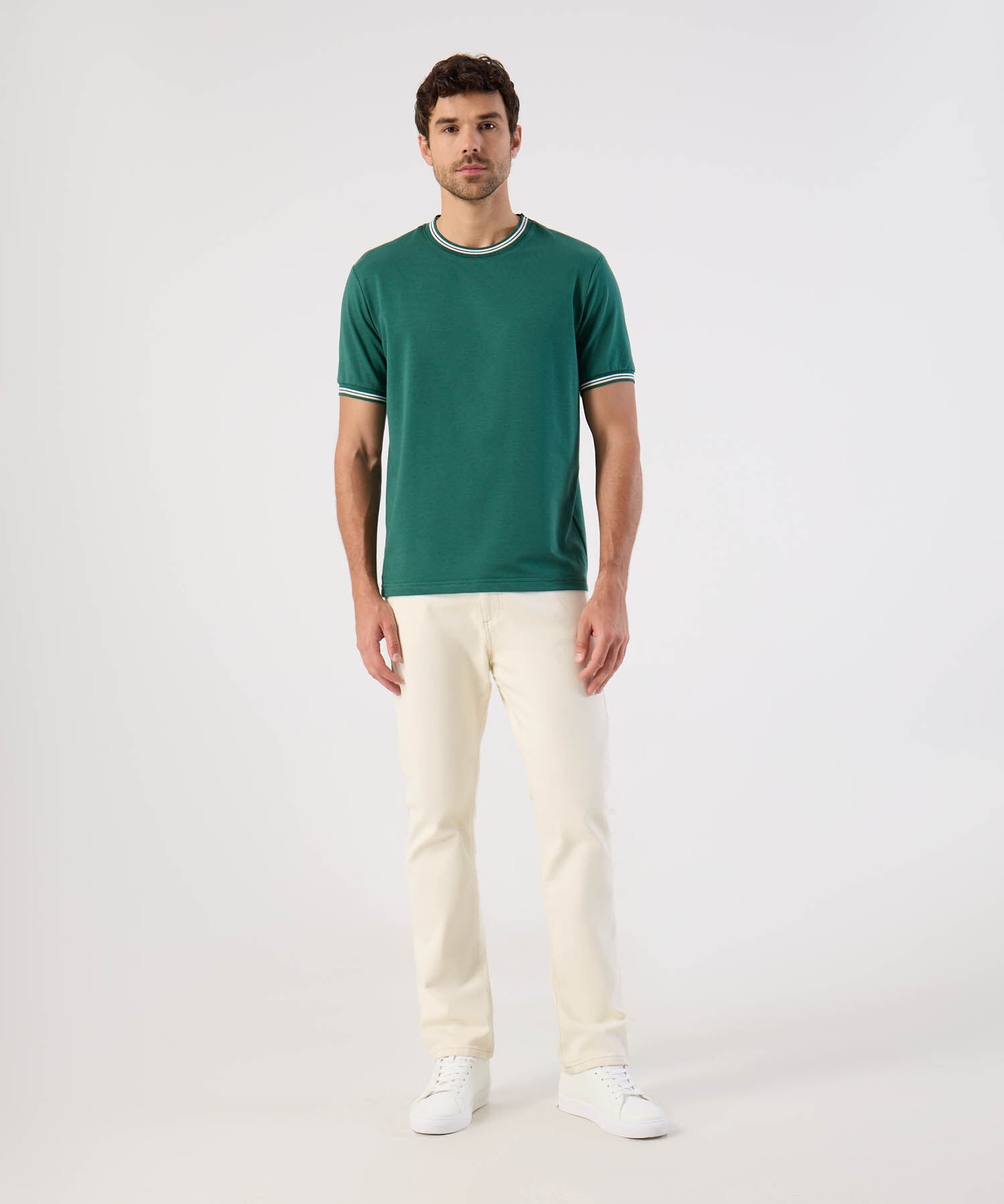 Camiseta Con Rib En Contraste Para Hombre