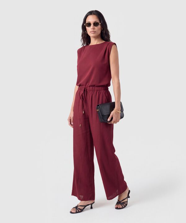 Pantal&oacute;n Bota Ancha Con Cord&oacute;n Para Mujer