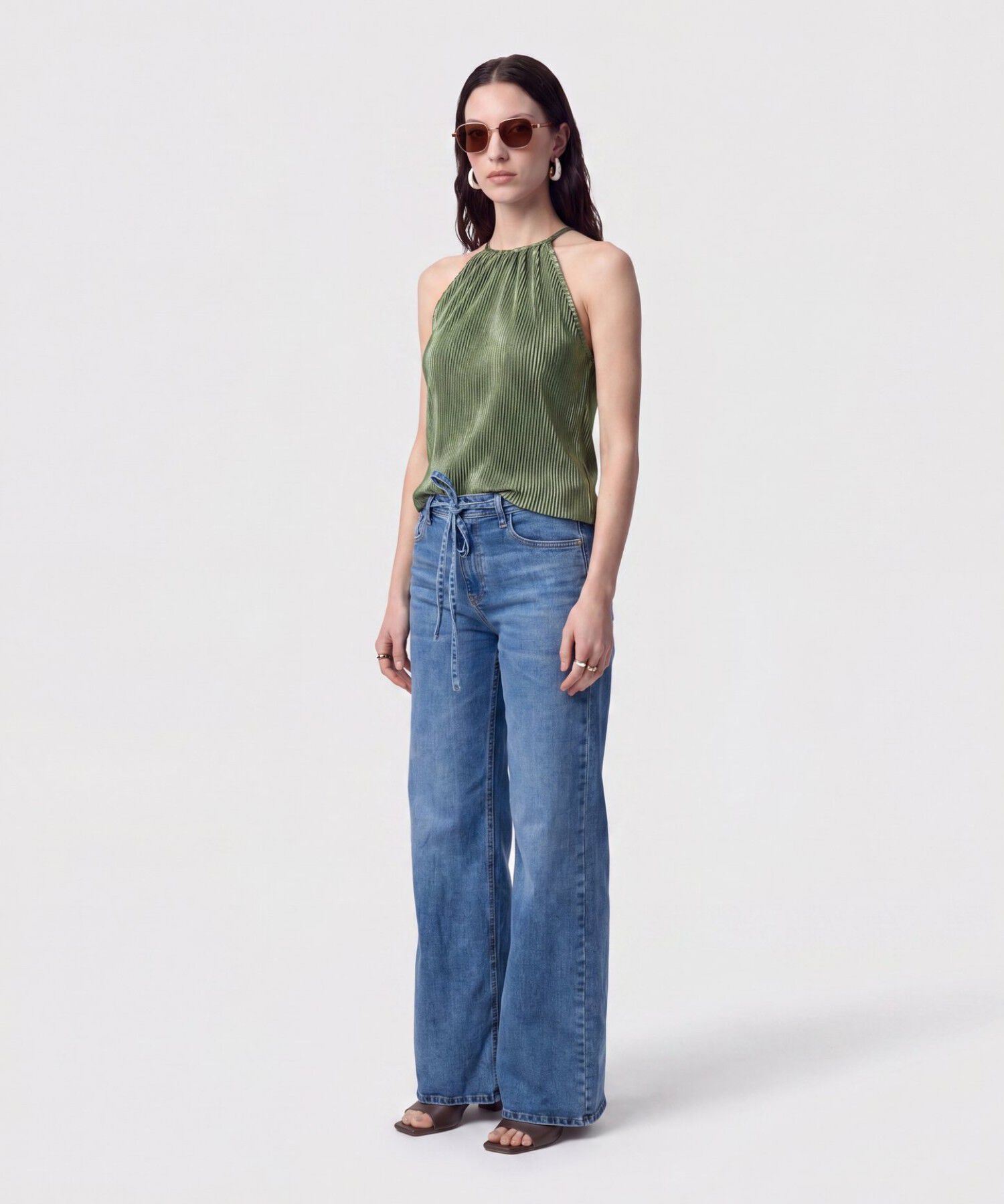 Blusa Plisada Cuello Halter Para Mujer