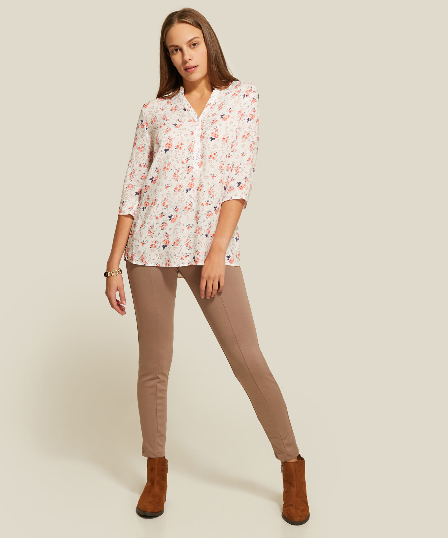 Blusa Manga ¾ Estampada