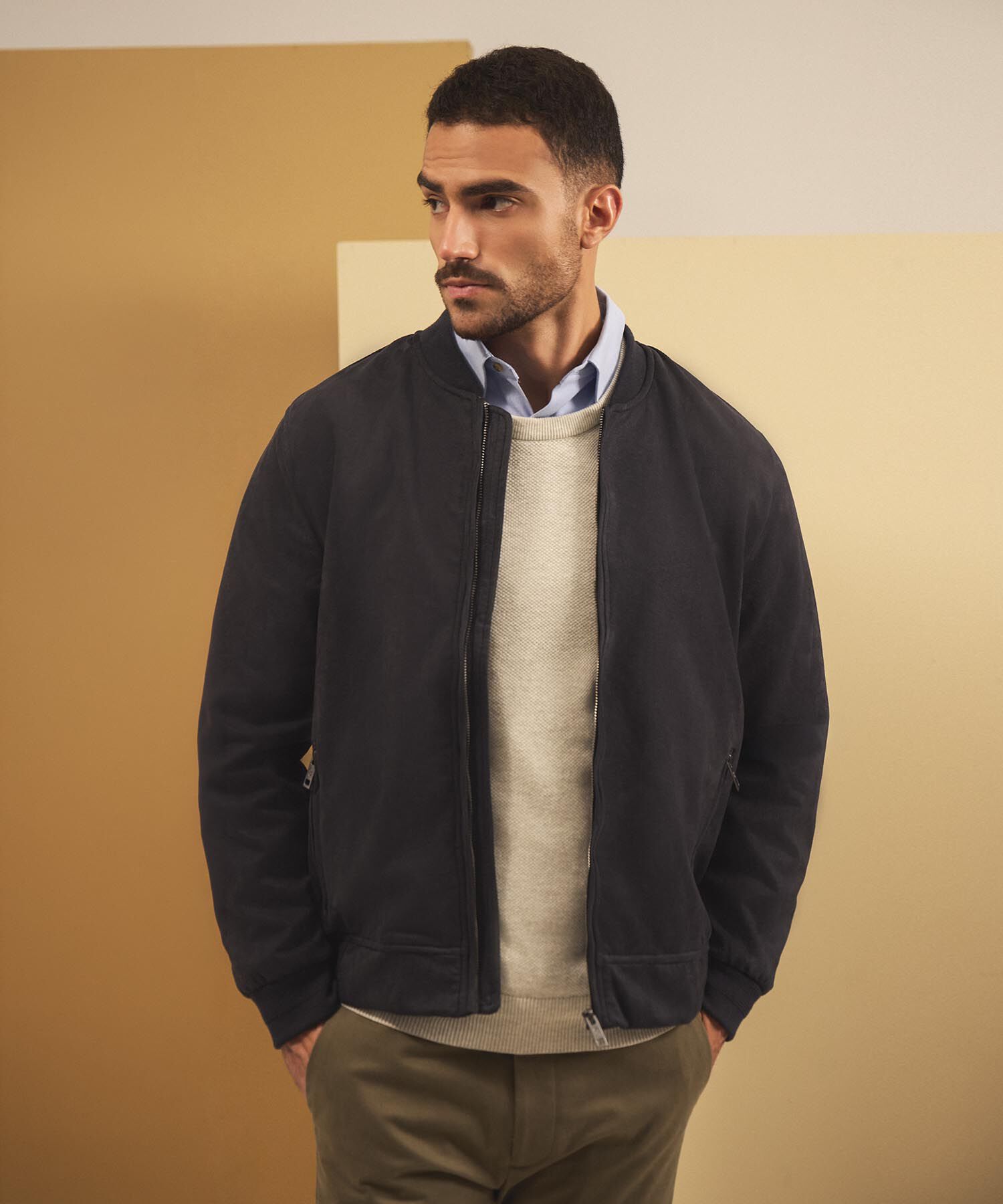 Chaqueta Bomber Para Hombre