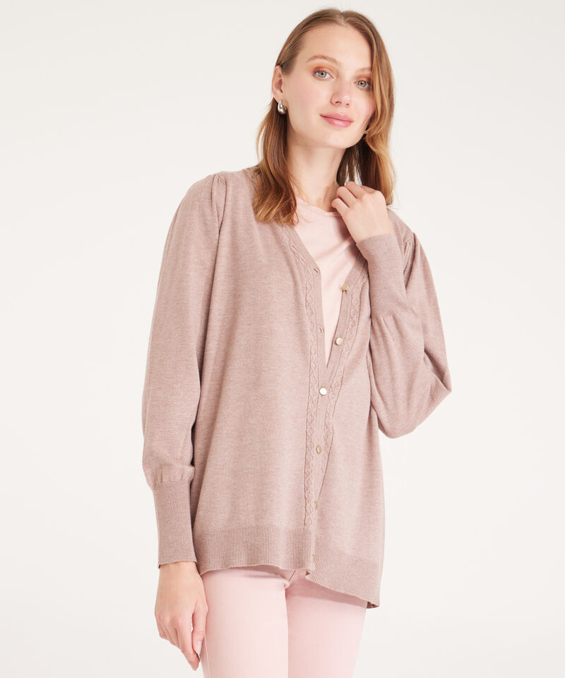 Saco Buzo Cuello En V, Con Pechera Y Botones  Manga Larga
