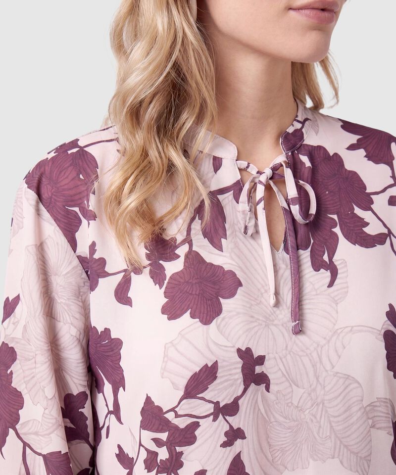Blusa Estampada Con Cierre De Lazada Para Mujer