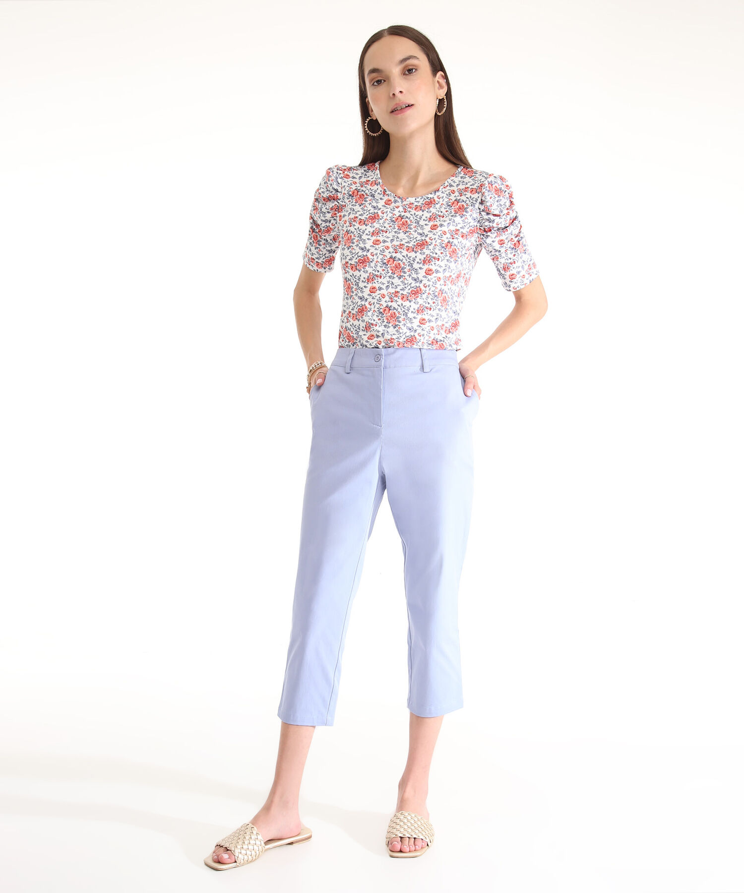 Pantalón Capri Unicolor