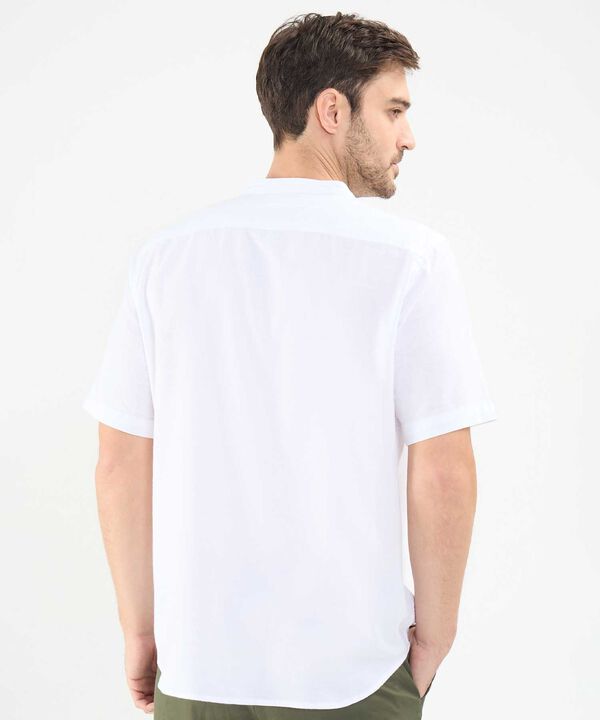 Camisa Cuello Mao en Efecto Lino