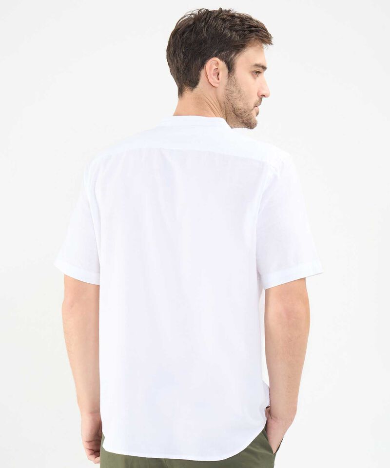 Camisa Cuello Mao en Efecto Lino