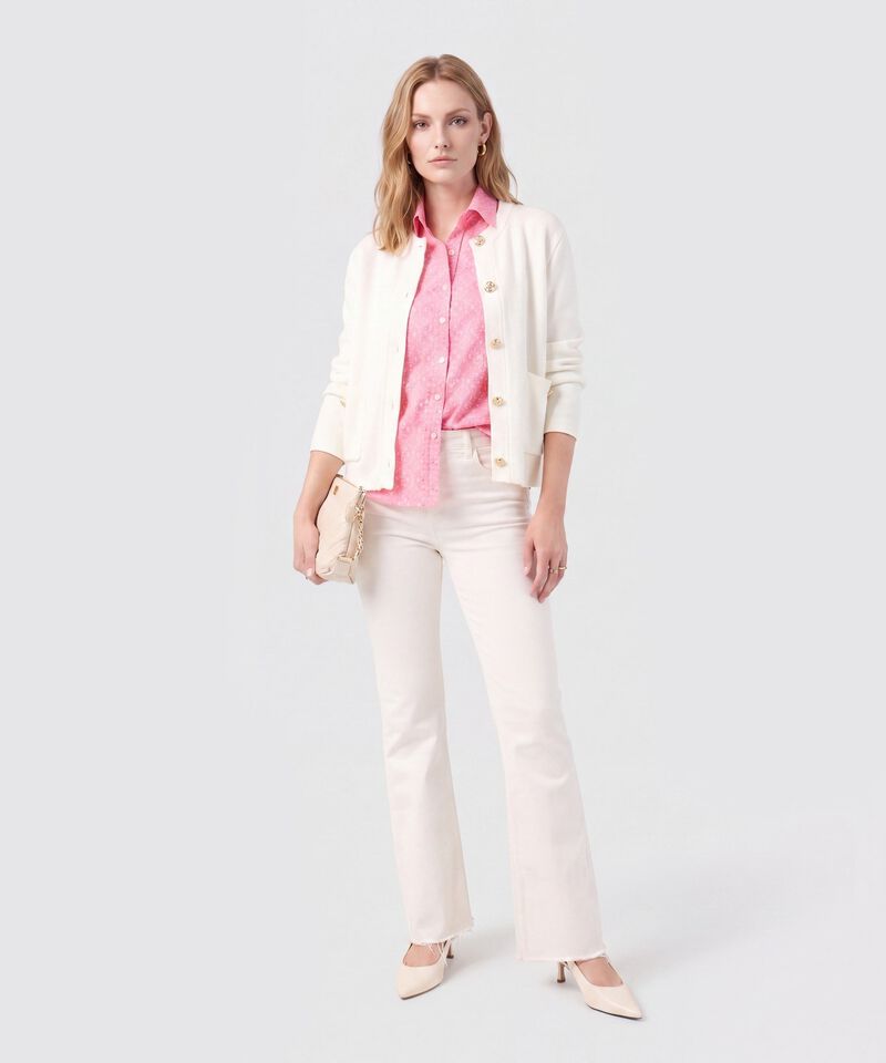 Camisa Manga Corta Con Bolsillo Mujer