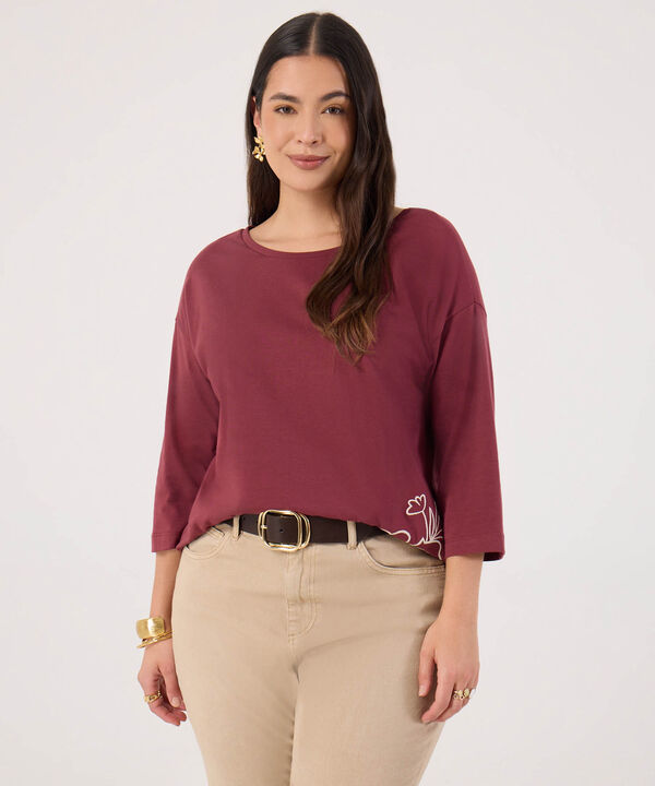 Camiseta Bordada Para Mujer Curvy image number null
