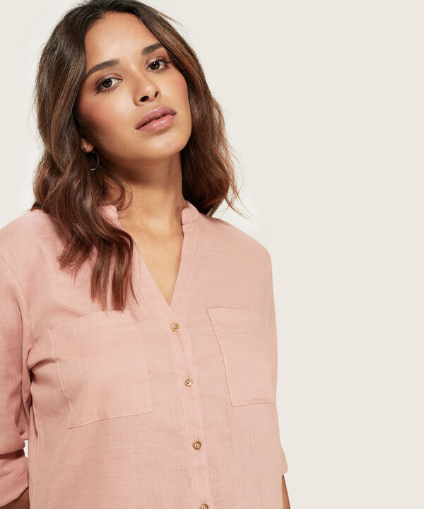 Blusa Manga ¾ en Efecto Lino image number null