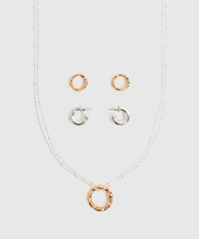 Set De Collar Y Aretes Circulares Para Mujer