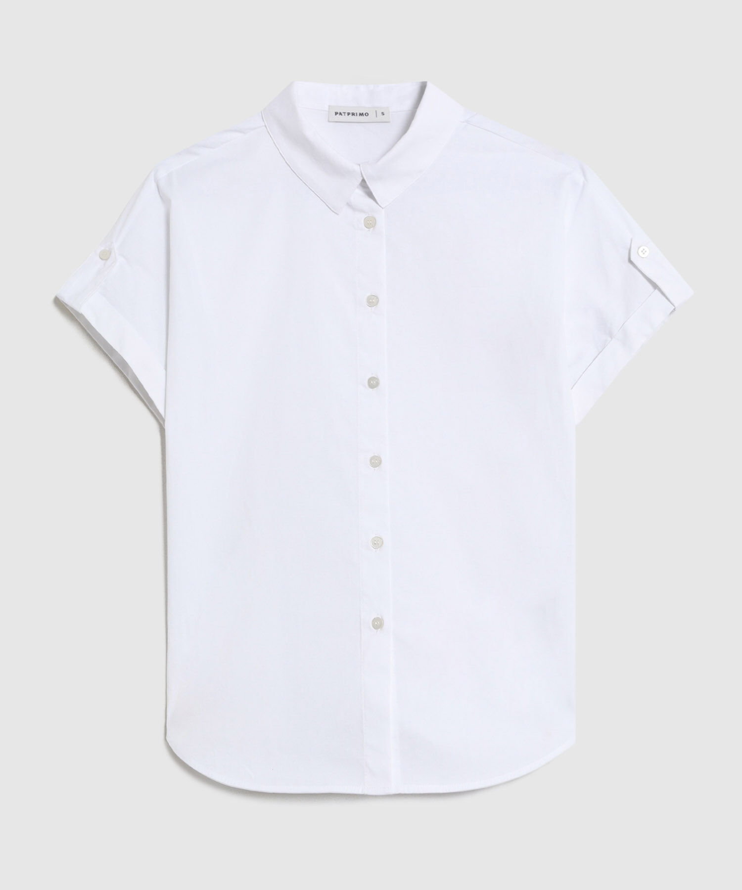 Camisa Unicolor De Manga Corta Para Mujer