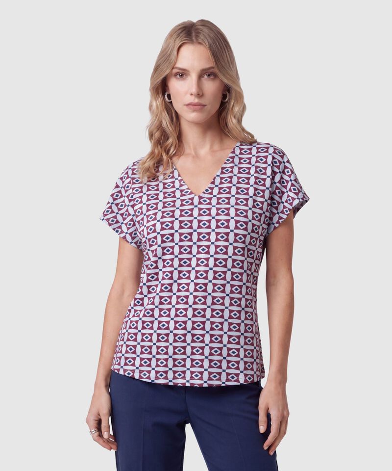 Camiseta Estampada Manga Corta Para Mujer