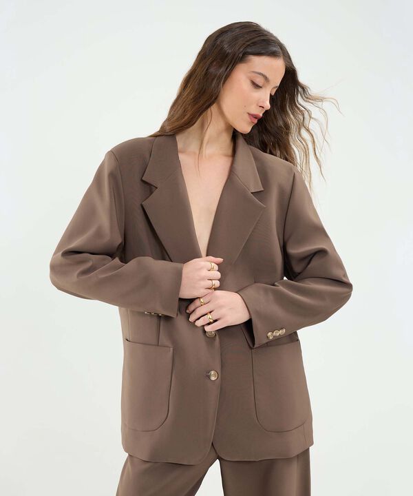 Blazer Oversize Unicolor image number null