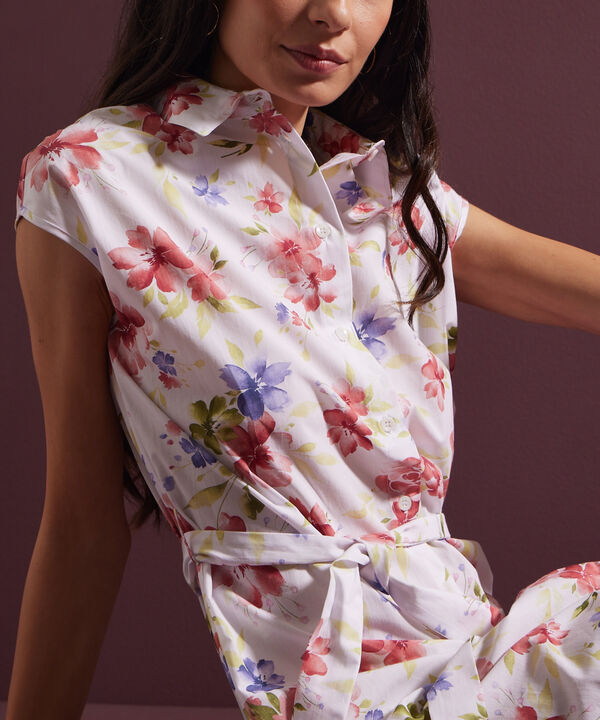 Vestido Camisero Estampado Sin Mangas image number null