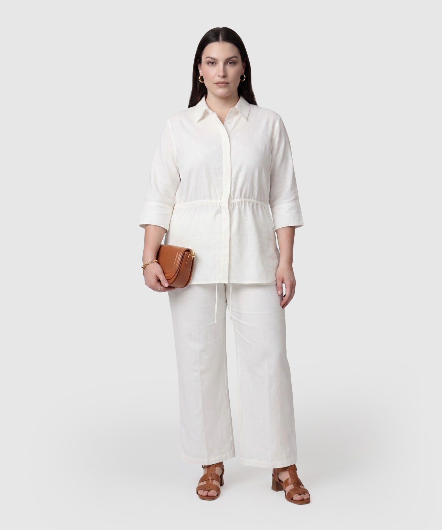 Pantal&oacute;n Wide Leg Con Cord&oacute;n Para Mujer Curvy