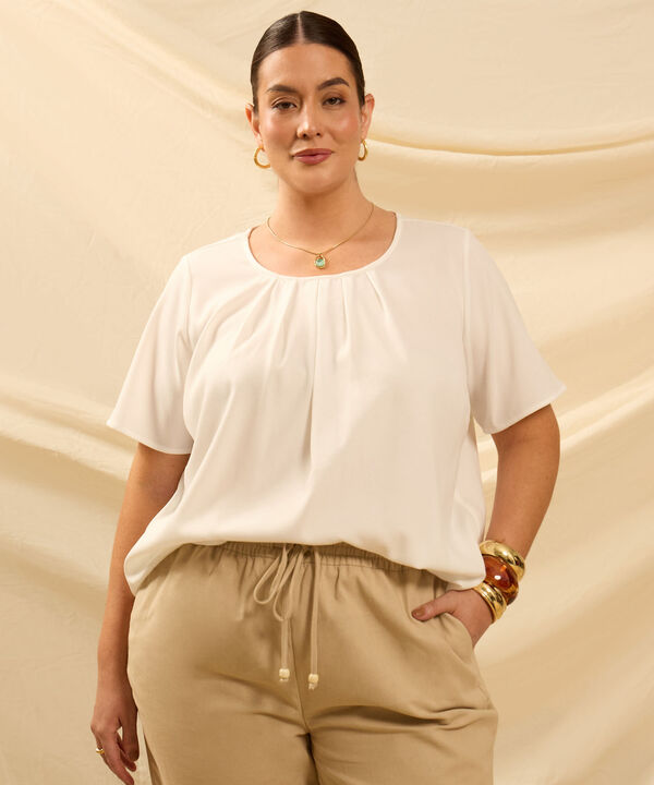 Blusa Unicolor Para Mujer Curvy image number null