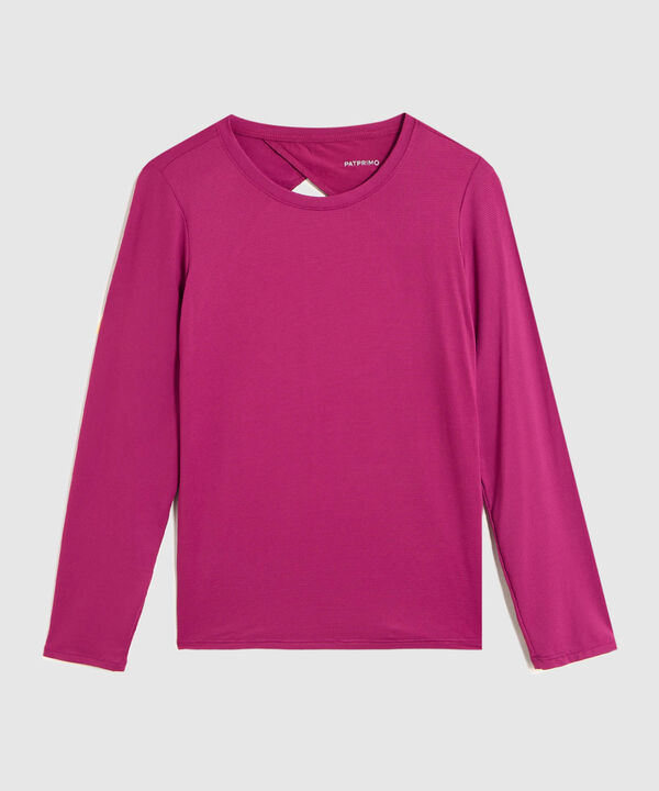 Camiseta Mujer Manga Larga Espalda Abierta image number null