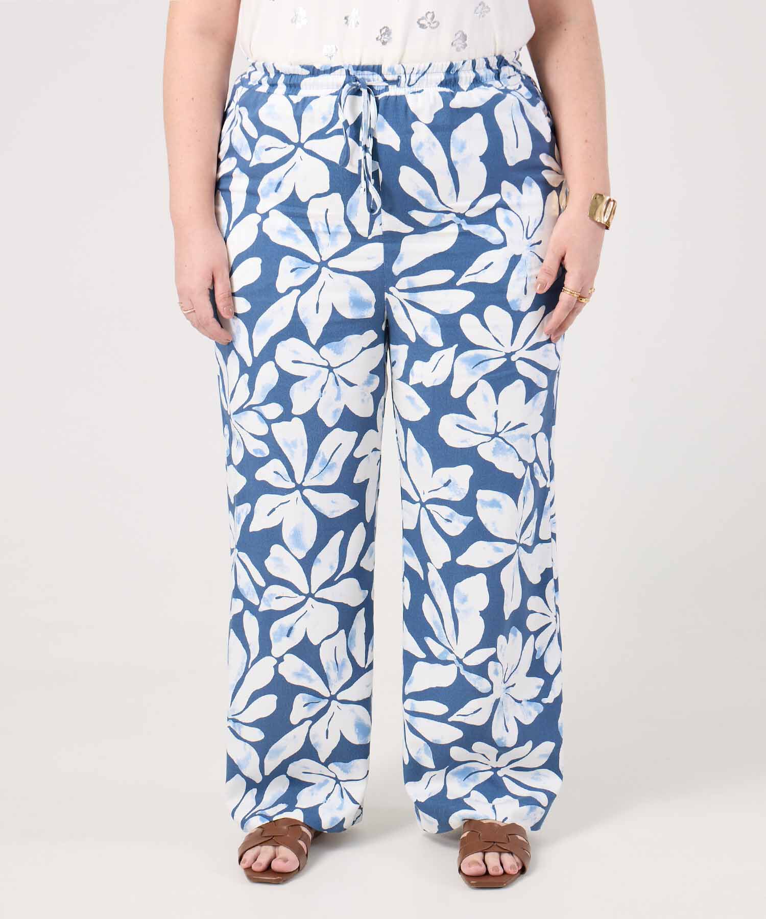 Pantal&oacute;n Holgado Estampado Mujer Curvy