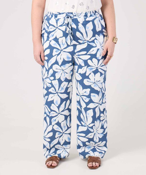 Pantal&oacute;n Holgado Estampado Mujer Curvy image number null