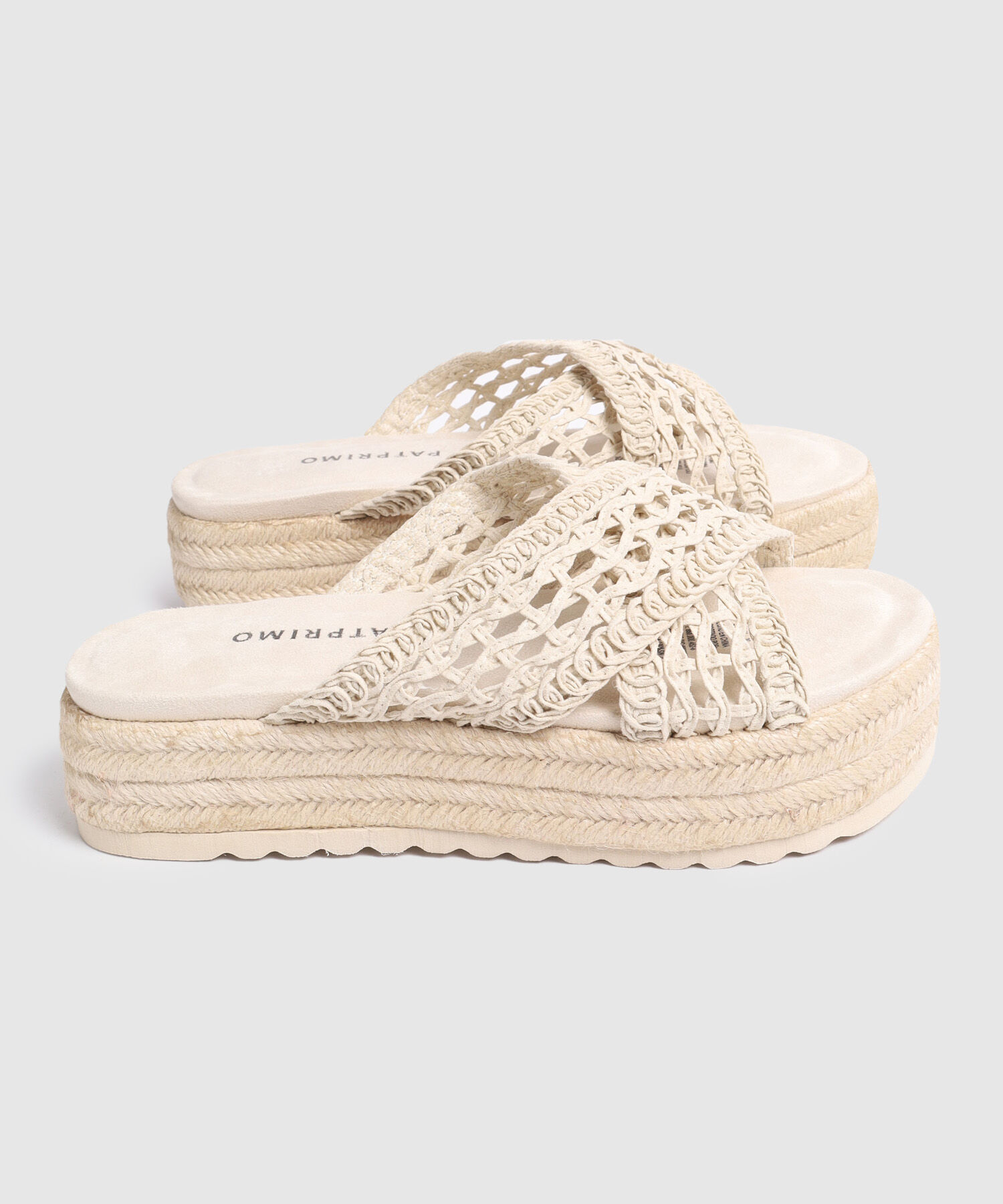Sandalias De Plataforma Con Tiras Cruzadas De Macram&eacute; Para Mujer