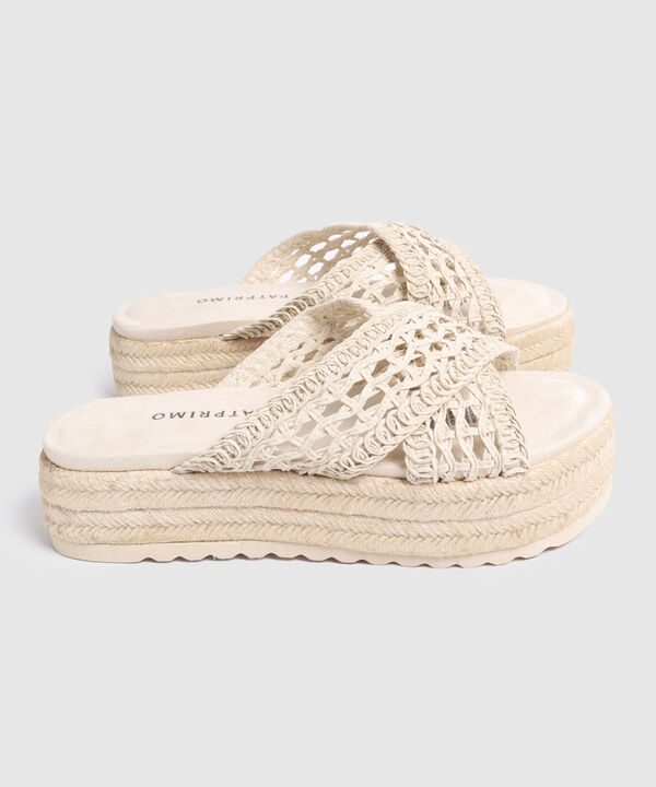 Sandalias De Plataforma Con Tiras Cruzadas De Macram&eacute; Para Mujer image number null