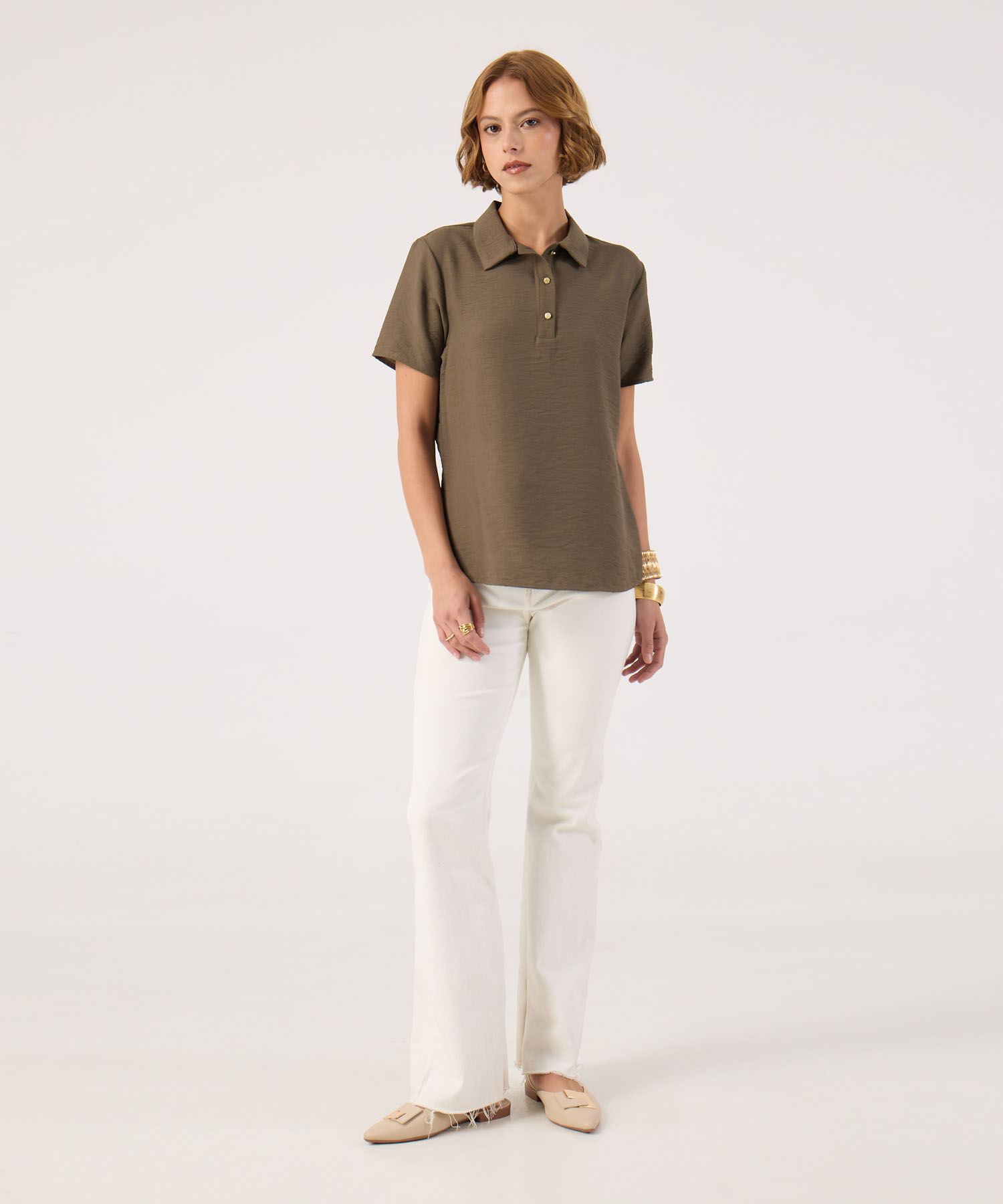 Blusa tipo polo unicolor 