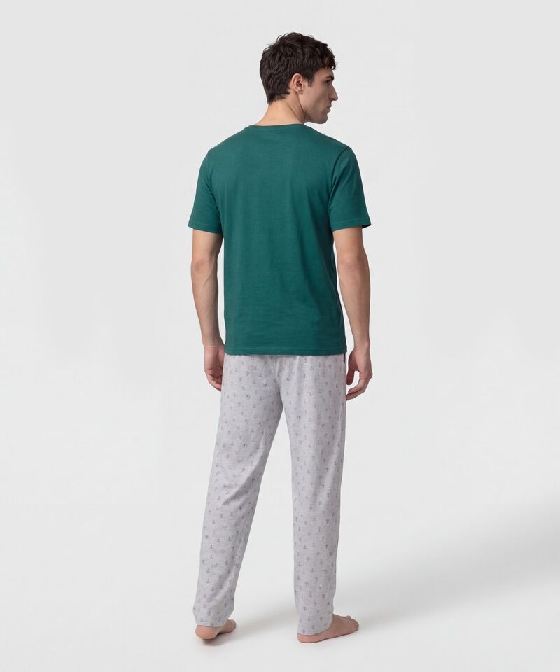 Pijama Con Camiseta De Cuello Redondo Para Hombre