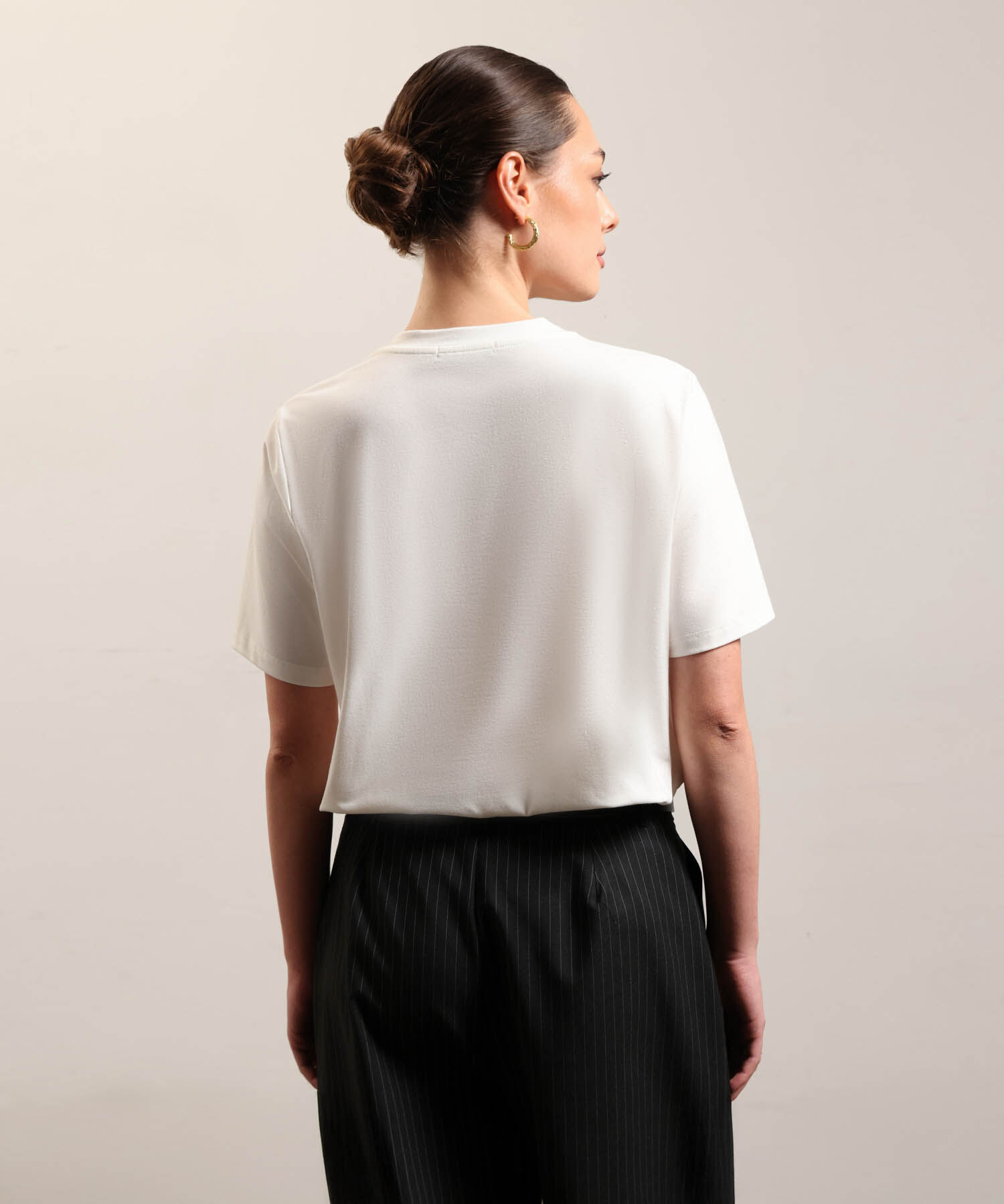 Camiseta Estampada Cuello Redondo Para Mujer