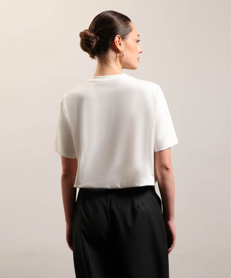 Camiseta Estampada Cuello Redondo Para Mujer