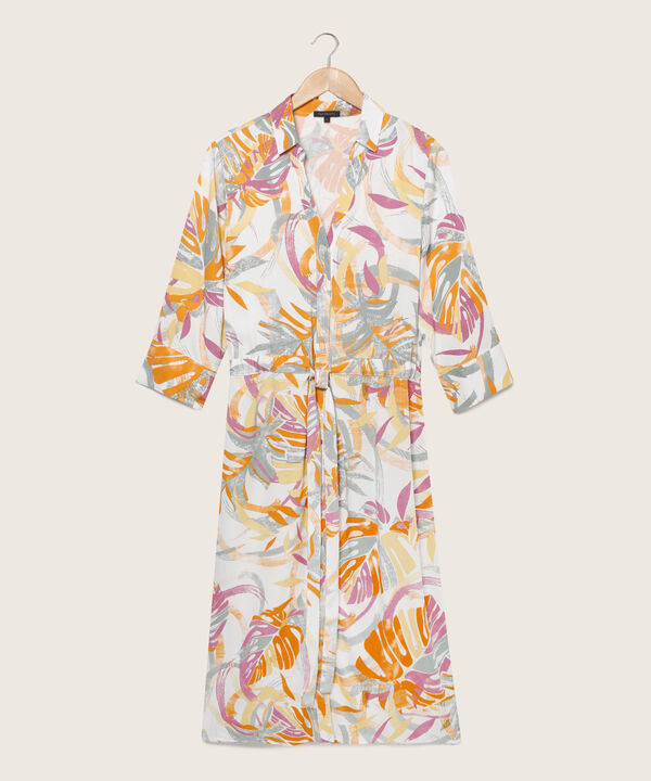 Vestido Estampado Midi Manga 3/4