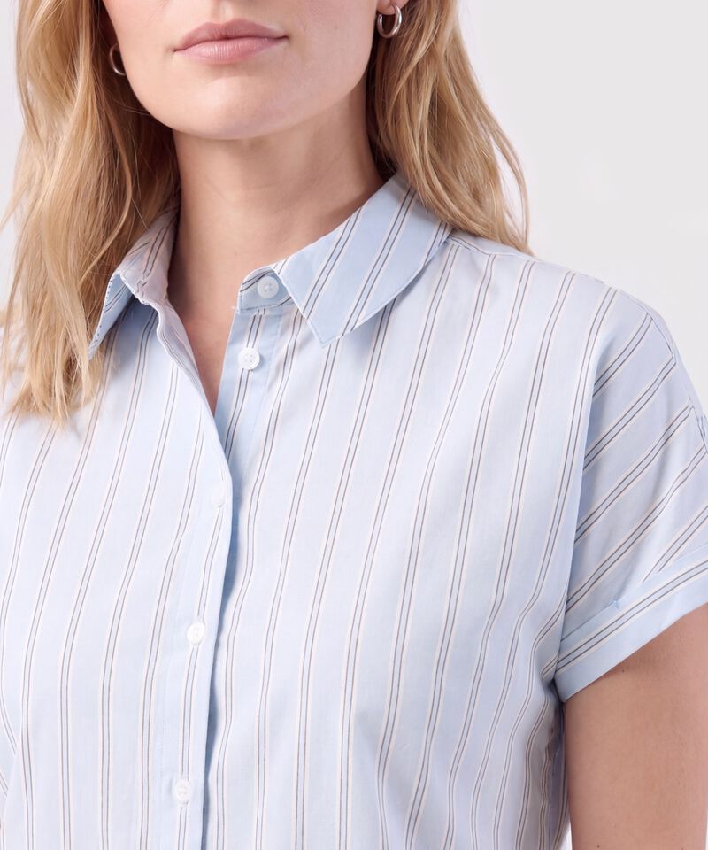 Camisa De Mujer Con Manga Al Codo Doblez