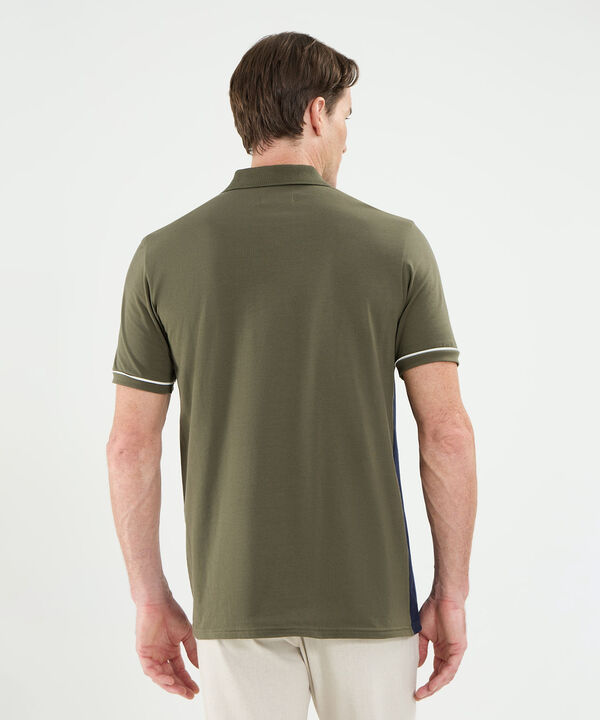 Polo Cuello Tejido Con Bloque De Color Para Hombre