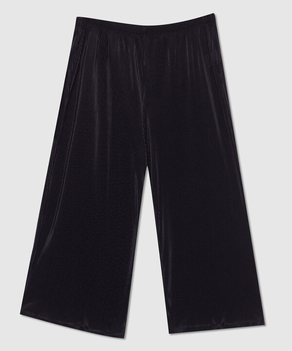 Pantalón Culotte En Tela Plisada
