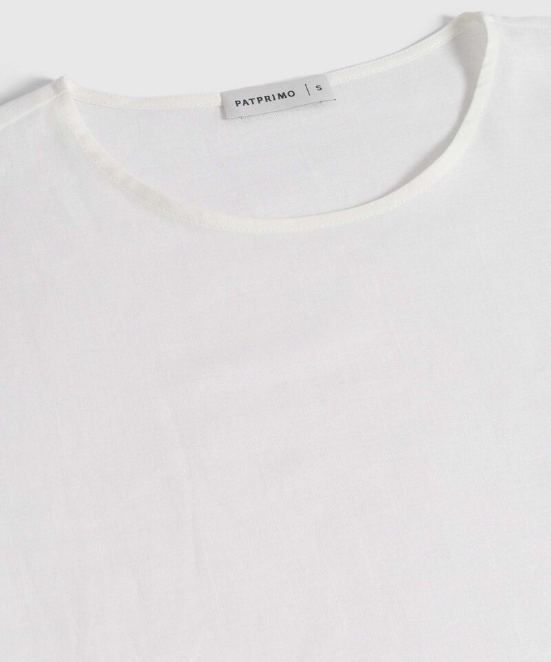 Blusa Unicolor Manga Corta Con Doblez Para Mujer