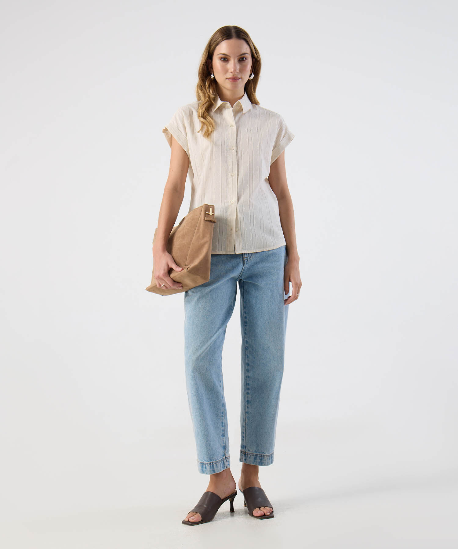 Camisa Casual De Manga Corta Para Mujer