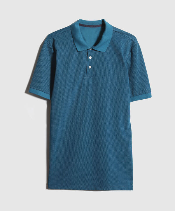 Polo Estampada Cuello Tejido Regular Fit