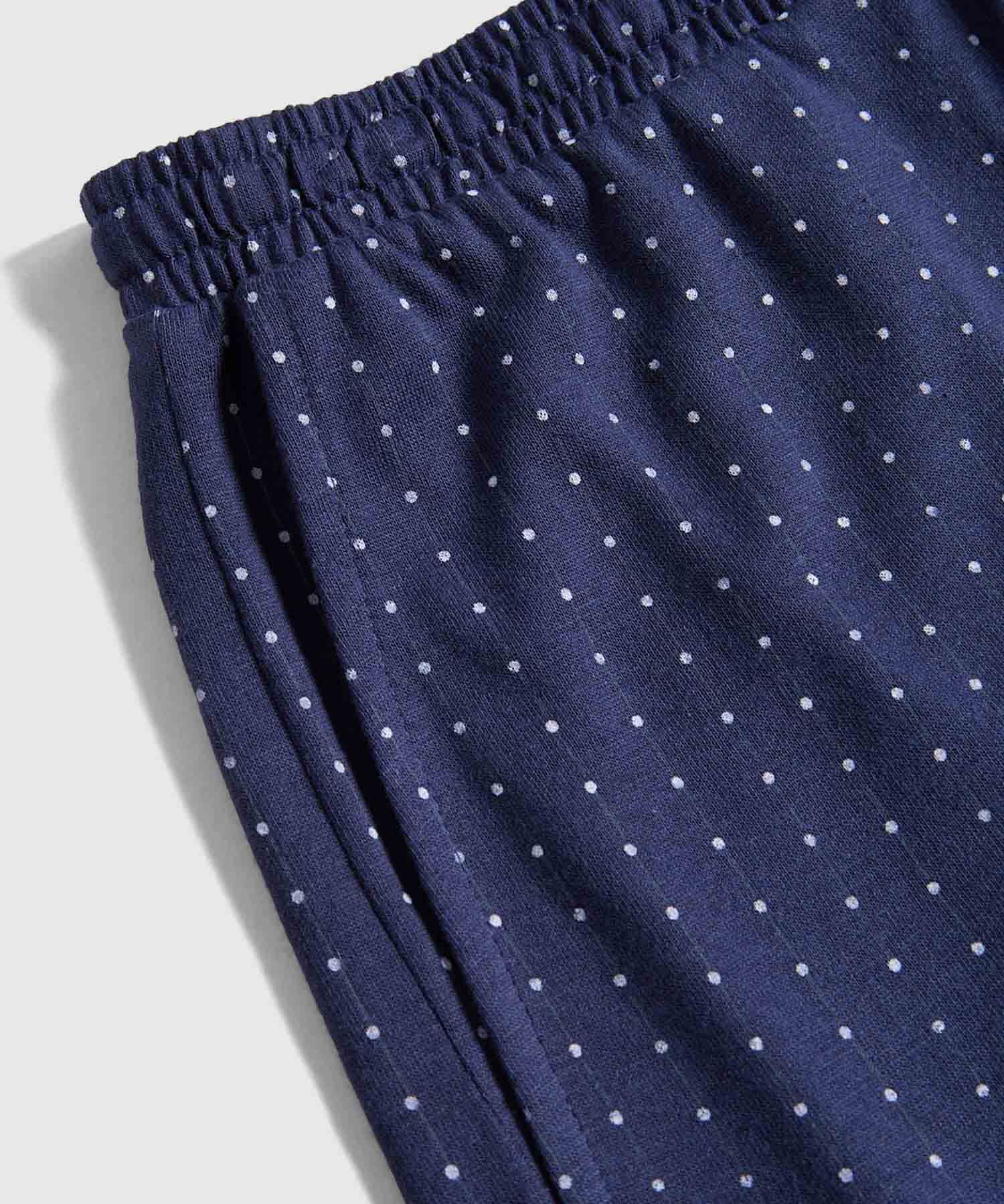 Conjunto Pijama Camisa Cuello V Y Pantaloneta Estampada Para Hombre